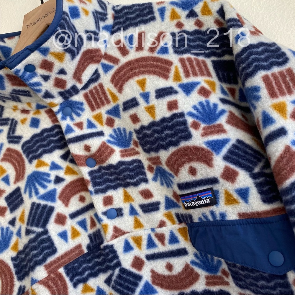 Patagonia Protected Peaks Fleece Multi Big Oatmeal White Aztec Southwestern - Picture 13 of 14